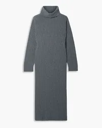 Mara Hoffman Enzo ribbed cashmere and wool-blend turtleneck midi dress - Gray Gray