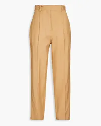 Sandro Pleated slub woven tapered pants - Neutral Neutral