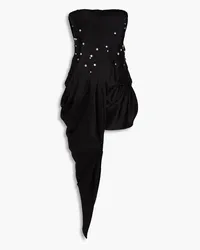 Alexander Wang Strapless crystal-embellished satin top - Black Black