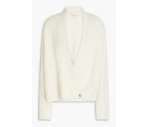 Talim oversized ribbed cashmere cardigan - White