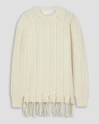 Michael Kors Fringed cashmere sweater - White White