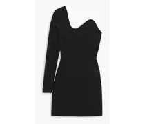 Mila one-sleeve stretch-crepe mini dress - Black