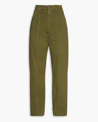 Sandro Cotton-twill straight-leg pants - Green Green