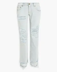 Retrofête Maggie distressed low-rise straight-leg jeans - Blue Blue