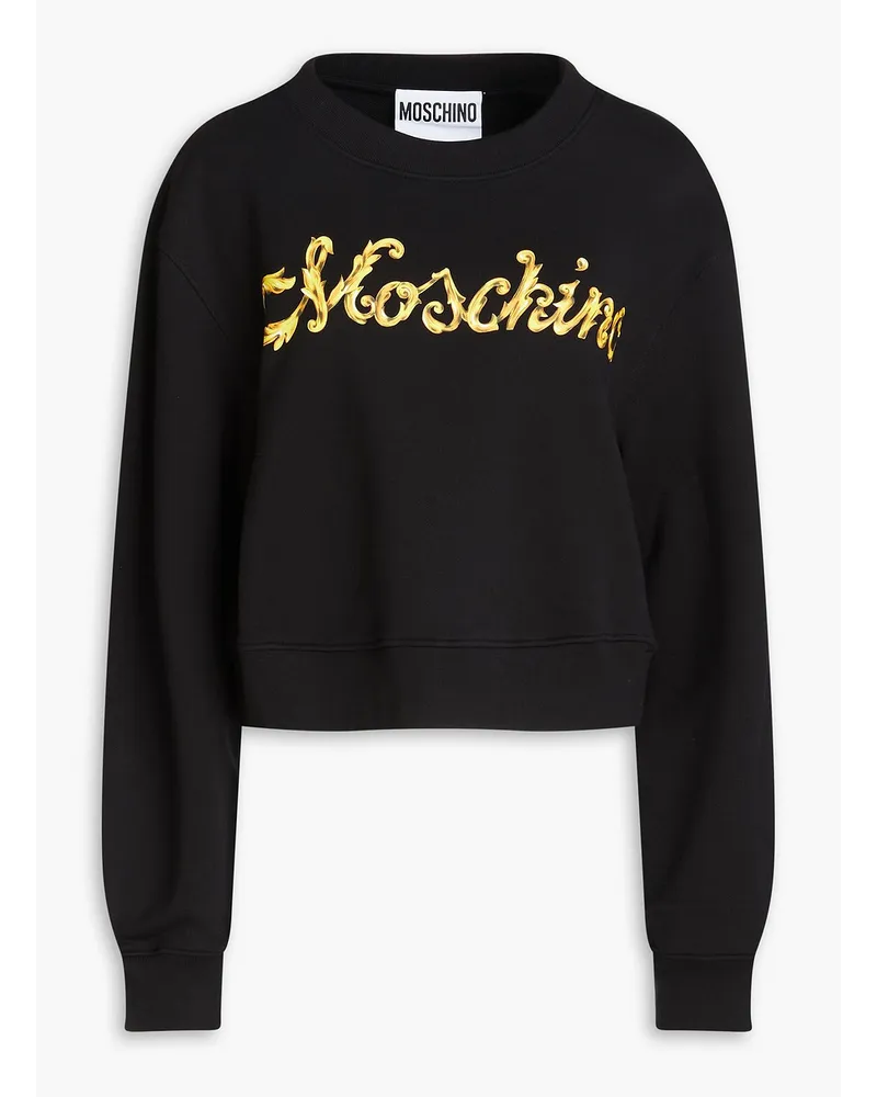 Moschino Printed French cotton-terry sweatshirt - Black Black