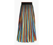 Striped knitted midi skirt - Blue