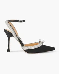 Mach & Mach Georgia crystal-embellished satin pumps - Black Black