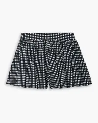 Caroline Constas Teagen pleated gingham cotton-blend poplin shorts - Black Black