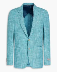 Canali Mélange wool-blend blazer - Blue Blue