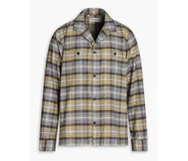 Jude checked cotton-flannel shirt - Gray