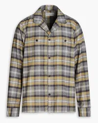 Officine Generale Jude checked cotton-flannel shirt - Gray Gray