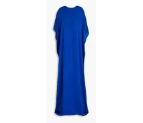 Draped stretch-silk gown - Blue
