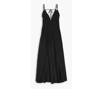 Darnley tiered silk-habotai maxi dress - Black