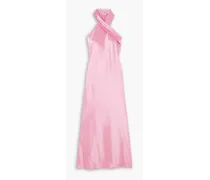 Pandora satin halterneck midi dress - Pink