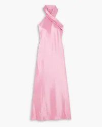 GALVAN Pandora satin halterneck midi dress - Pink Pink