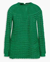 Valentino Garavani Crochet-knit cotton sweater - Green Green