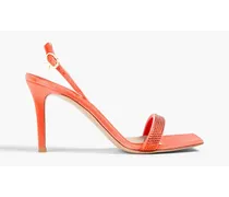 Britney 85 crystal-embellished velvet sandals - Orange