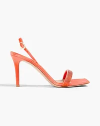 Gianvito Rossi Britney 85 crystal-embellished velvet sandals - Orange Orange