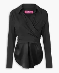 GAUGE81 Sabinas silk wrap shirt - Black Black