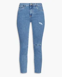 3x1 Cropped distressed mid-rise skinny jeans - Blue Blue