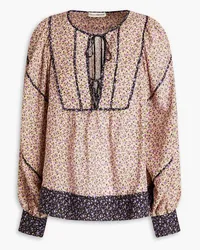 Ulla Johnson Colette floral-print cotton-blend blouse - Neutral Neutral