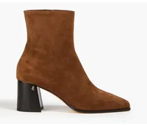 Embellished suede ankle boots - Brown