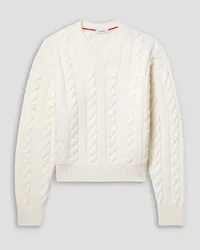 Ferragamo Cable-knit wool and cashmere-blend sweater - White White