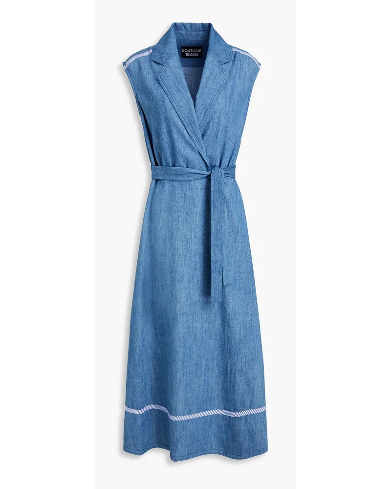 Moschino Belted denim midi dress - Blue Blue