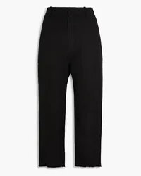 Nili Lotan Luna cropped cotton and linen-blend twill straight-leg pants - Black Black