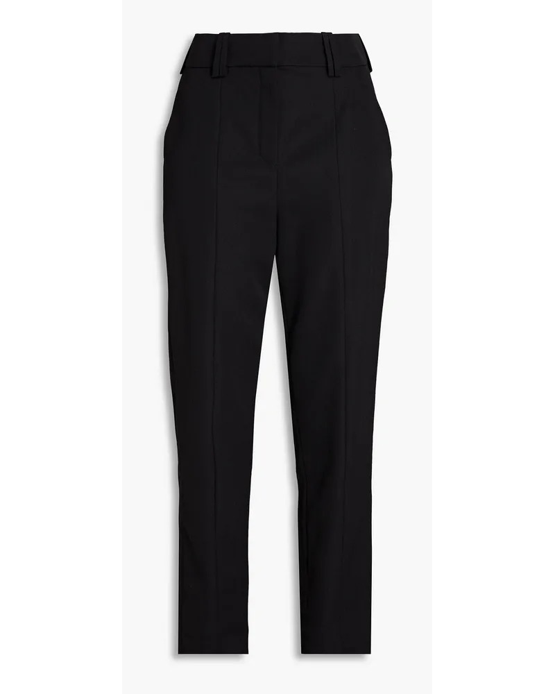 Balmain Grain de poudre wool tapered pants - Black Black