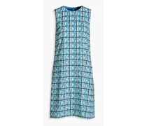 Monogram crepe dress - Blue