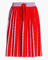 Missoni Marled pleated wool mini skirt - Red Red