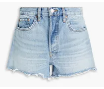 70s faded denim shorts - Blue