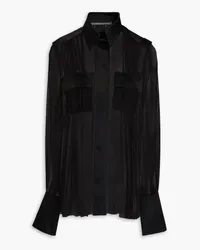 Alberta Ferretti Pleated silk-voile shirt - Black Black