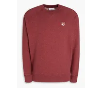 Appliquéd French cotton-terry sweatshirt - Burgundy