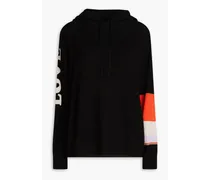 Wool and cashmere-blend intarsia hoodie - Black