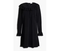 Point d'esprit-paneled crepe mini dress - Black