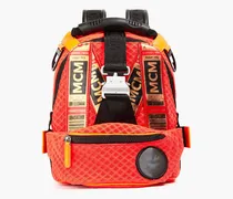 Convertible appliquéd mesh backpack - Orange