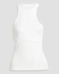 Dion Lee Cutout layered ribbed cotton-blend jersey tank - White White