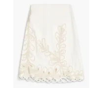 Broderie anglaise cotton mini skirt - White