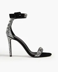 Giuseppe Zanotti Basic 105 crystal-embellished suede sandals - Black Black