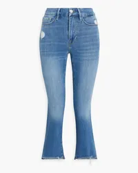 Frame Denim Le Crop Mini Boot distressed mid-rise bootcut jeans - Blue Blue