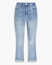 Frame Denim Le Crop Mini Boot distressed mid-rise bootcut jeans - Blue Blue