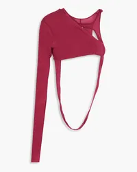 Rick Owens Cropped cutout jersey top - Purple Purple