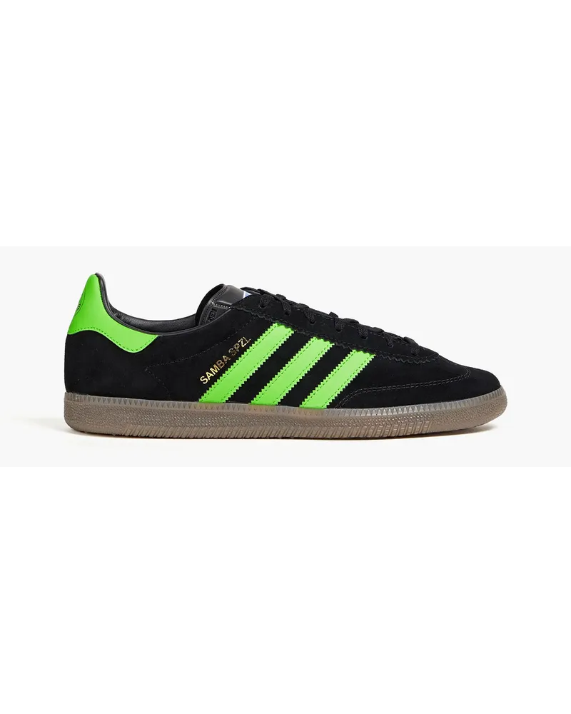 adidas Samba leather-trimmed suede sneakers - Black Black