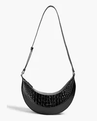 REJINA PYO Banana croc-effect leather shoulder bag - Black Black