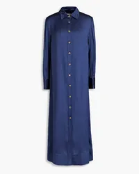 Loulou Studio Ara satin midi shirt dress - Blue Blue