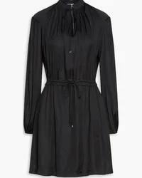 Claudie Pierlot Pleated gathered satin mini dress - Black Black