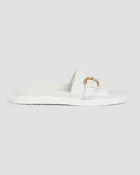 Gianvito Rossi Bilbao buckled leather slides - White White