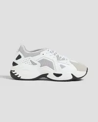 Emporio Armani Mesh, suede and leather sneakers - White White